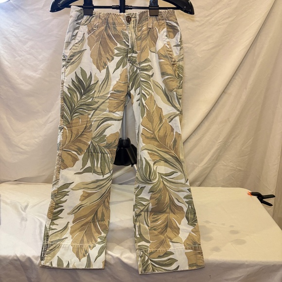 Vintage Y2K Lucky Brand Pants 4/27 Cargo Capri FloralWide Leg Camo Leaf Military - Picture 1 of 12
